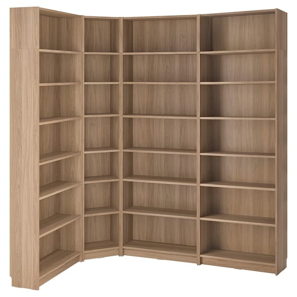 Ikea BILLY - Bookcase corner comb w ext units, oak effect, 215/135x28x237 cm