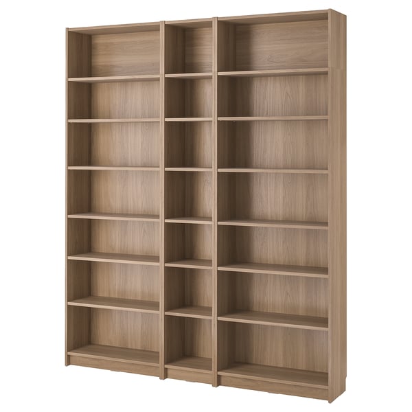 BILLY bookcase comb with extension units, oak effect, 200x28x237 cm