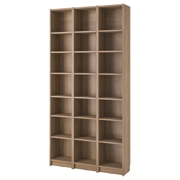 BILLY bookcase comb with extension units, oak effect, 120x28x237 cm