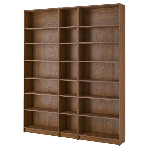 BILLY bookcase comb with extension units, brown walnut effect, 200x28x237 cm
