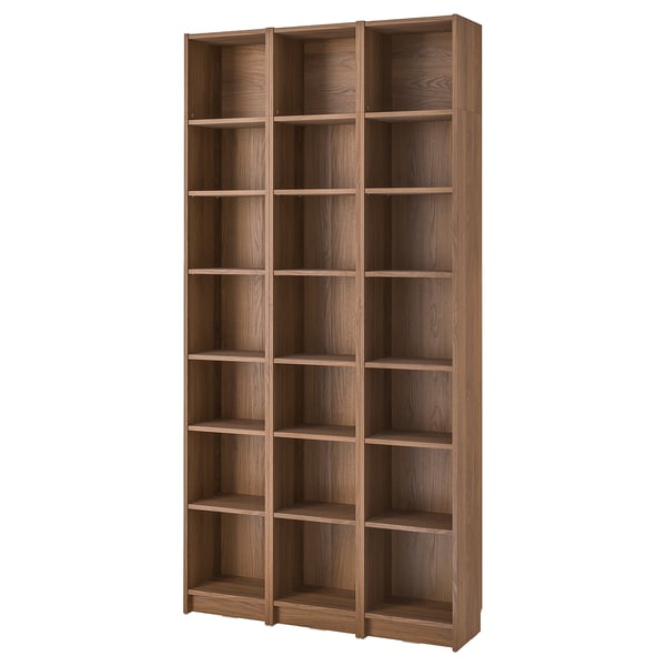 BILLY bookcase comb with extension units, brown walnut effect, 120x28x237 cm