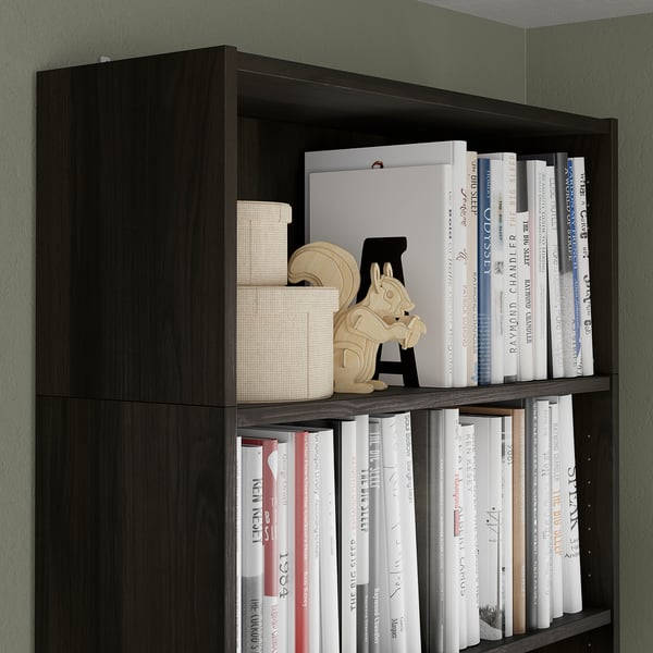 BILLY height extension unit, dark brown oak effect, 80x28x35 cm