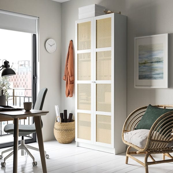 Ikea BILLY / HÖGADAL - Bookcase with doors, white, 80x30x202 cm