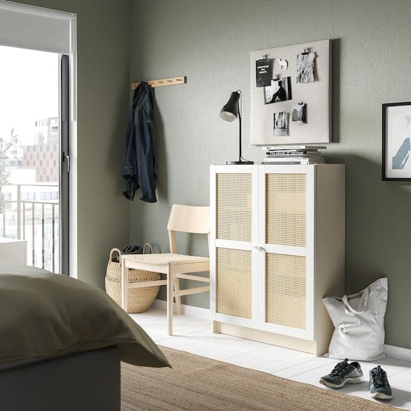 Ikea BILLY / HÖGADAL - Bookcase with doors, birch effect,80x30x106 cm