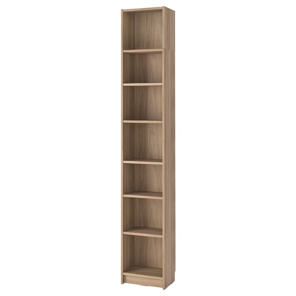 Ikea BILLY - Bookcase with height extension unit, oak effect, 40x28x237 cm