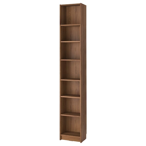 Ikea BILLY - Bookcase with height extension unit, brown walnut effect, 40x28x237 cm