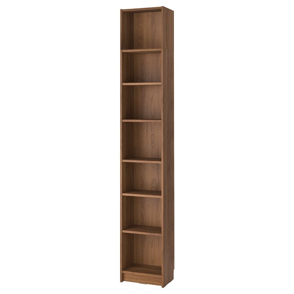 BILLY bookcase with height extension unit, brown walnut effect, 40x28x237 cm