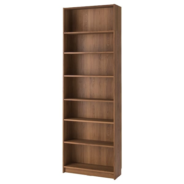 Ikea BILLY - Bookcase with height extension unit, brown walnut effect, 80x28x237 cm