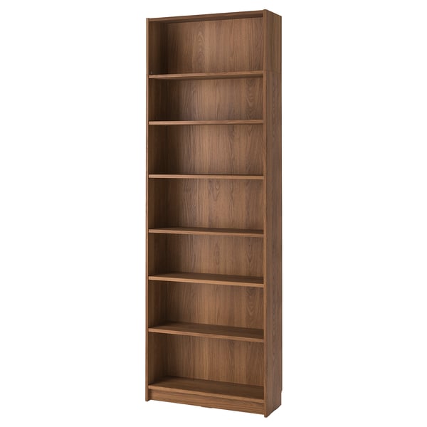 BILLY bookcase with height extension unit, brown walnut effect, 80x28x237 cm