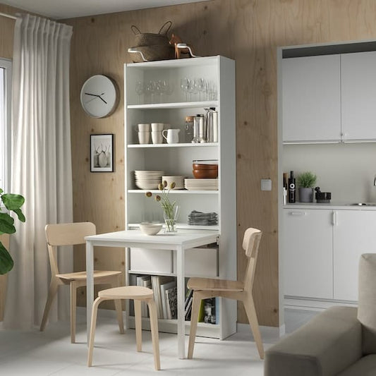 Ikea BILLY - Bookcase with desk, white, 80x202 cm