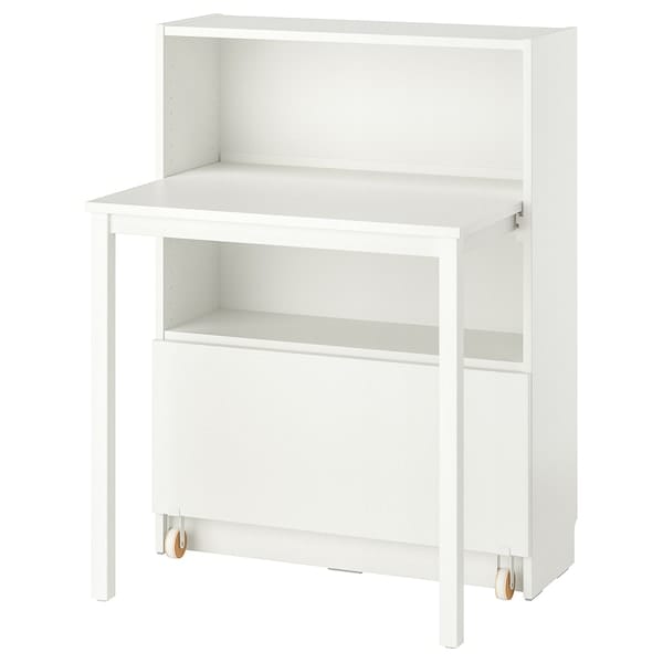 Ikea BILLY - Bookcase with desk and drawer, white, 80x106 cm