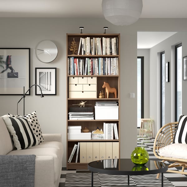 BILLY bookcase, oak effect, 80x28x202 cm