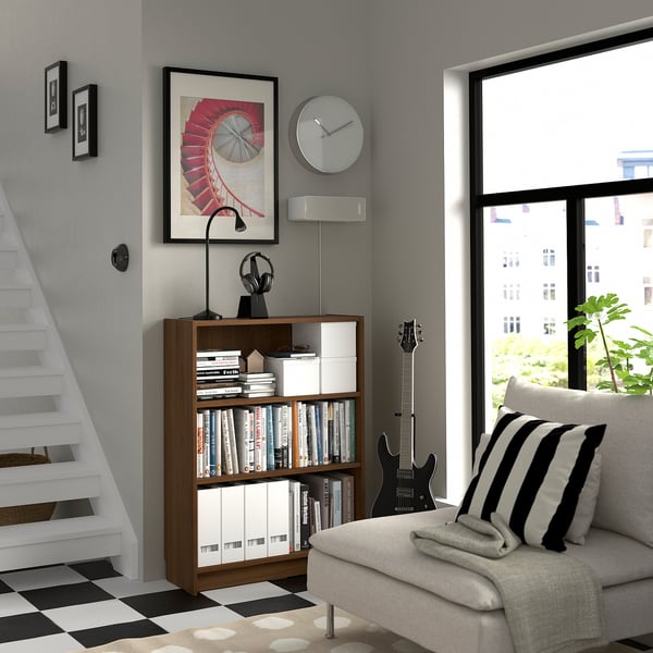 BILLY bookcase, brown walnut effect, 80x28x106 cm