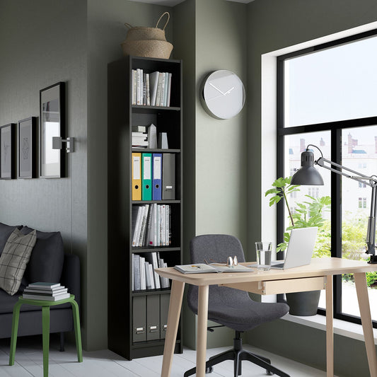 BILLY bookcase, black oak effect, 40x39x202 cm