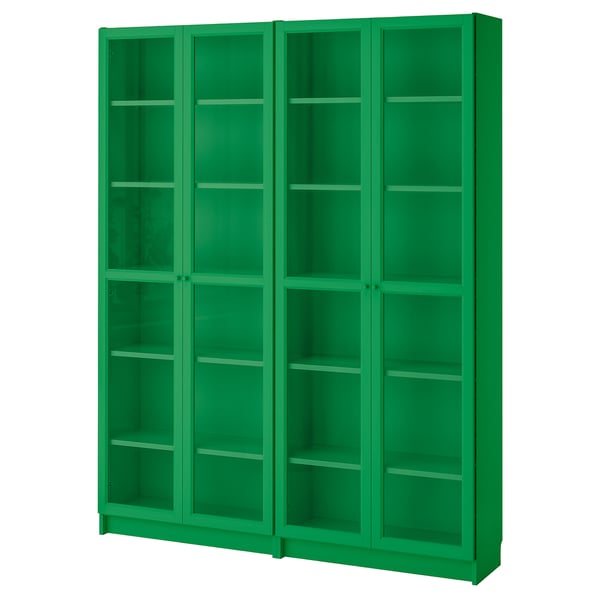 BILLY bookcase, green, 160x30x202 cm