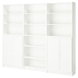 BILLY / OXBERG bookcase combination with doors, white, 240x30x202 cm