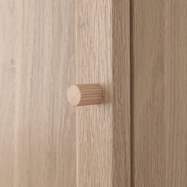 BILLY / OXBERG bookcase combination with doors, oak effect, 160x106 cm