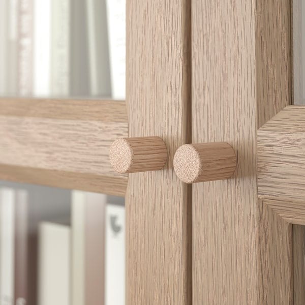Ikea BILLY / OXBERG - Bookcase combination w glass doors, oak effect/clear glass, 120x30x202 cm