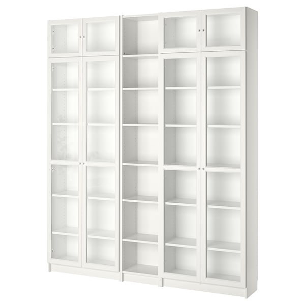 BILLY / OXBERG bookcase, white, 200x30x237 cm