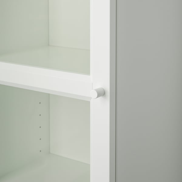 BILLY / OXBERG bookcase with glass door, white/glass, 40x30x202 cm