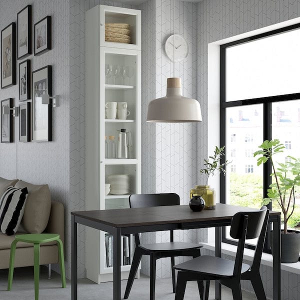 Ikea BILLY / OXBERG - Bookcase with glass door, white/glass, 40x30x237 cm
