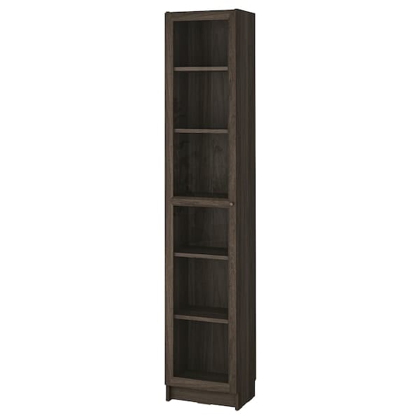 Ikea BILLY / OXBERG - Bookcase with glass door, dark brown oak effect/transparent glass,40x30x202 cm