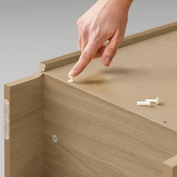 BILLY / OXBERG bookcase with door, oak effect, 40x30x106 cm