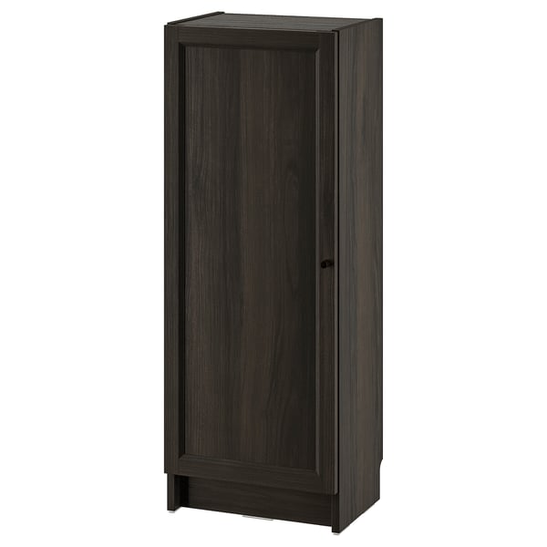 BILLY / OXBERG bookcase with door, dark brown oak effect, 40x30x106 cm