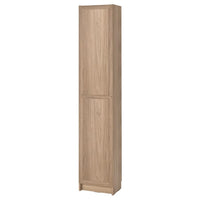 BILLY / OXBERG bookcase with doors, oak effect, 40x30x202 cm