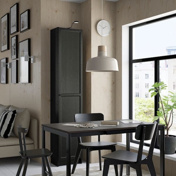 Ikea BILLY / OXBERG - Bookcase with doors, black oak effect, 40x30x202 cm