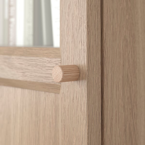 BILLY / OXBERG bookcase with panel/glass door, oak effect, 40x30x202 cm