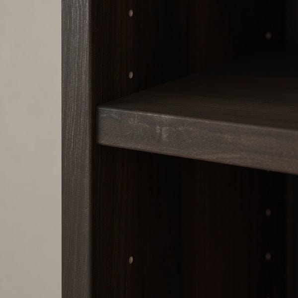 Ikea BILLY / OXBERG - Bookcase with glass panel/door, dark brown oak effect/transparent glass,160x30x202 cm
