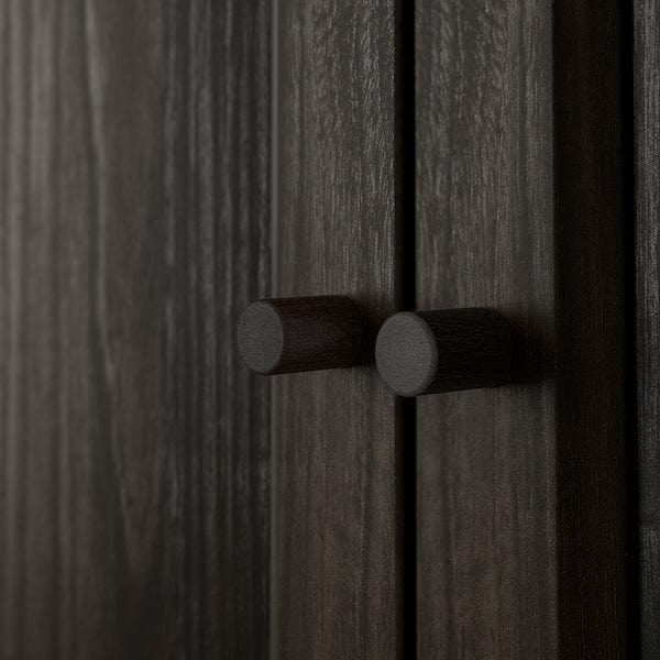 Ikea BILLY / OXBERG - Bookcase with glass panel/door, dark brown oak effect/transparent glass,160x30x202 cm