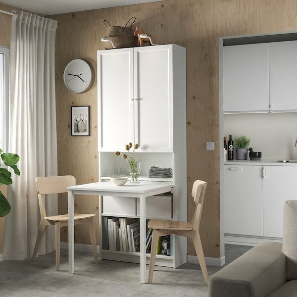 Ikea BILLY / OXBERG - Bookcase with desk, white, 80x202 cm