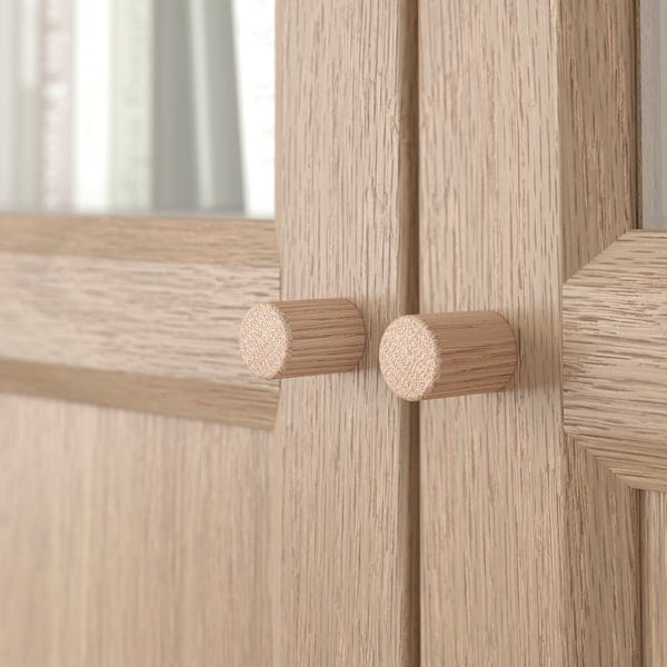 Ikea BILLY / OXBERG - Bookcase w hght ext ut/pnl/glss drs, oak effect/clear glass, 120x30x237 cm