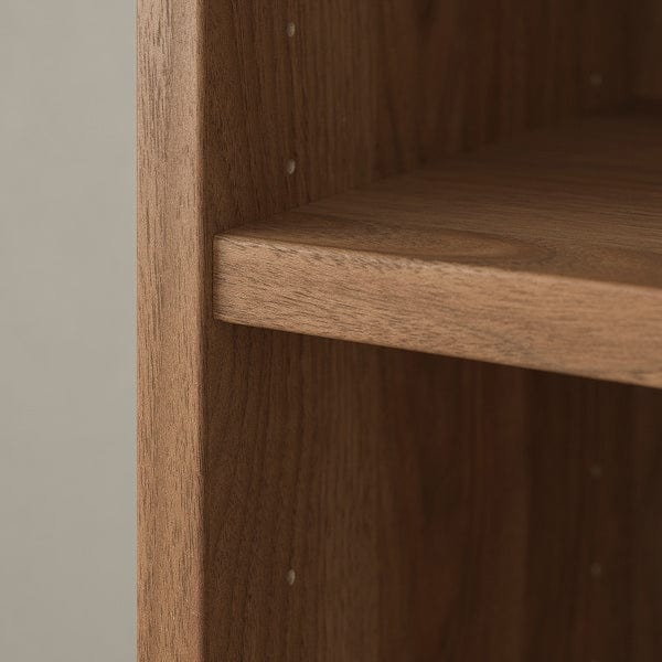 Ikea BILLY / OXBERG - Bookcase w hght ext ut/pnl/glss drs, brown walnut effect/clear glass, 120x30x237 cm