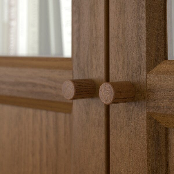 Ikea BILLY / OXBERG - Bookcase w hght ext ut/pnl/glss drs, brown walnut effect/clear glass, 120x30x237 cm