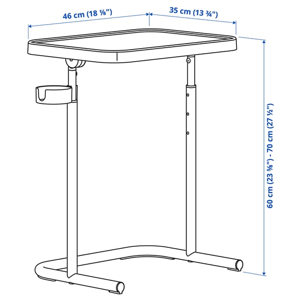 BJÖRKÅSEN laptop stand, brown-orange, 46x60x35 cm