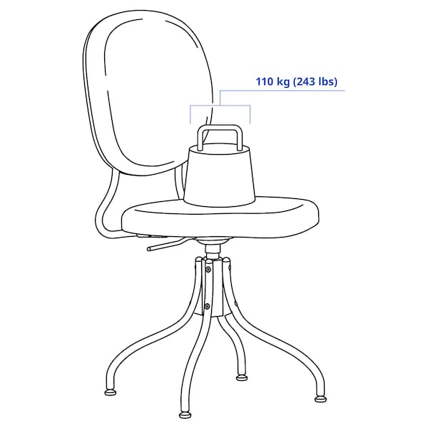 BJÖRKBERGET swivel chair, Idekulla beige, 43x93x59 cm