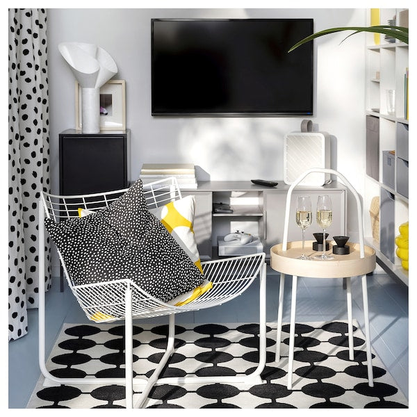 BJÖRKGRÅMAL cushion cover, black/white, 50x50 cm