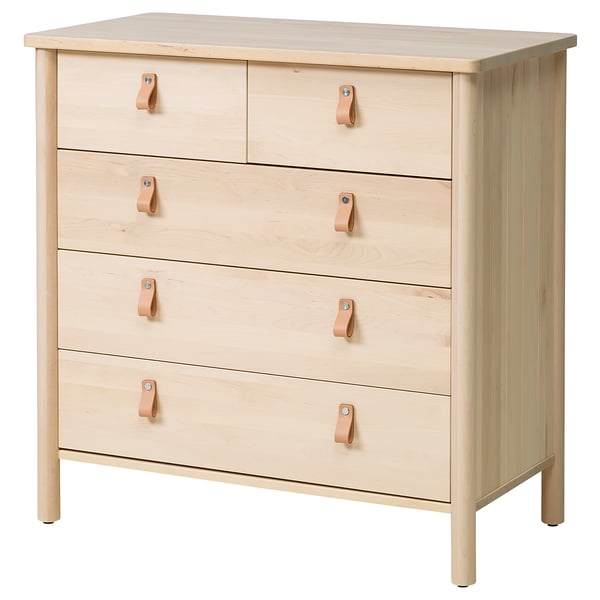 BJÖRKSNÄS chest of 5 drawers, birch, 90x47x90 cm
