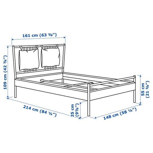 Ikea BJÖRKSNÄS - Bed frame, birch/ birch veneer/Luröy, 140x200 cm
