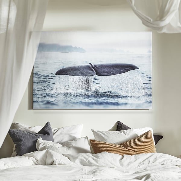 BJÖRKSTA picture, whale tail, 118x78 cm