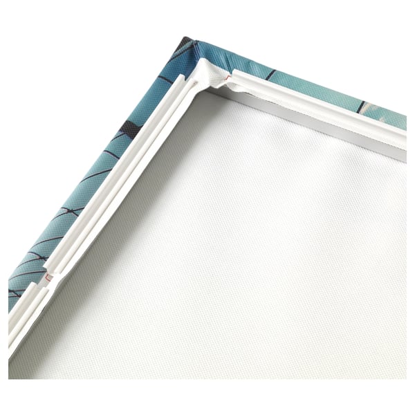 BJÖRKSTA picture with frame, the planet Earth/aluminium-colour, 118x78 cm