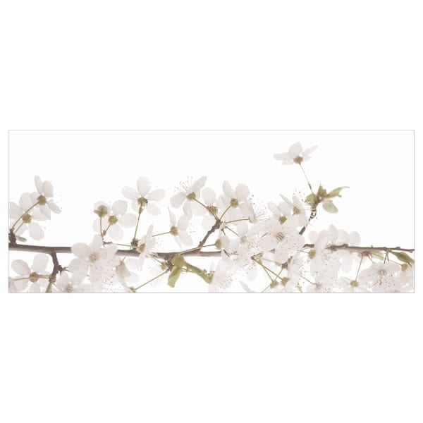 Ikea BJÖRKSTA - Canvas, white flowers, 140x56 cm