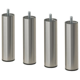 BJORLI leg, stainless steel colour, 12.5 cm, 4 pack