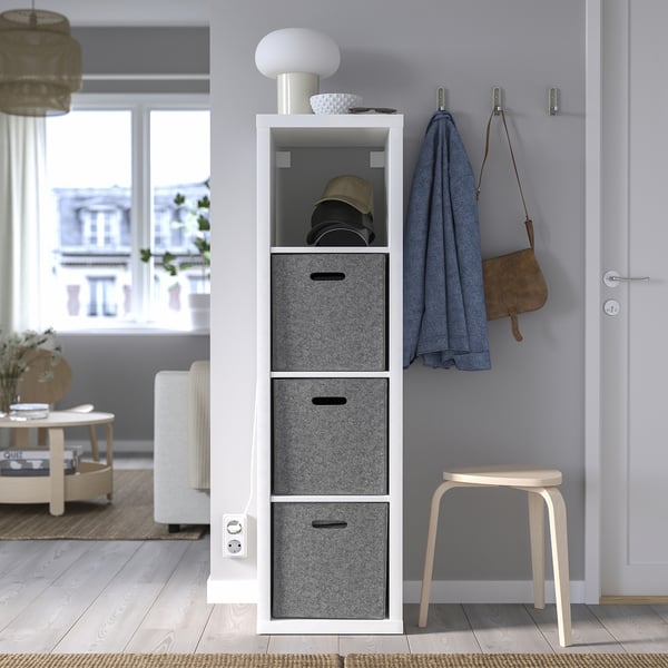 BLÄDDRA box, grey, 33x38x33 cm