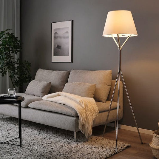 Ikea BLÄNKFYR - Floor lamp, nickel-plated