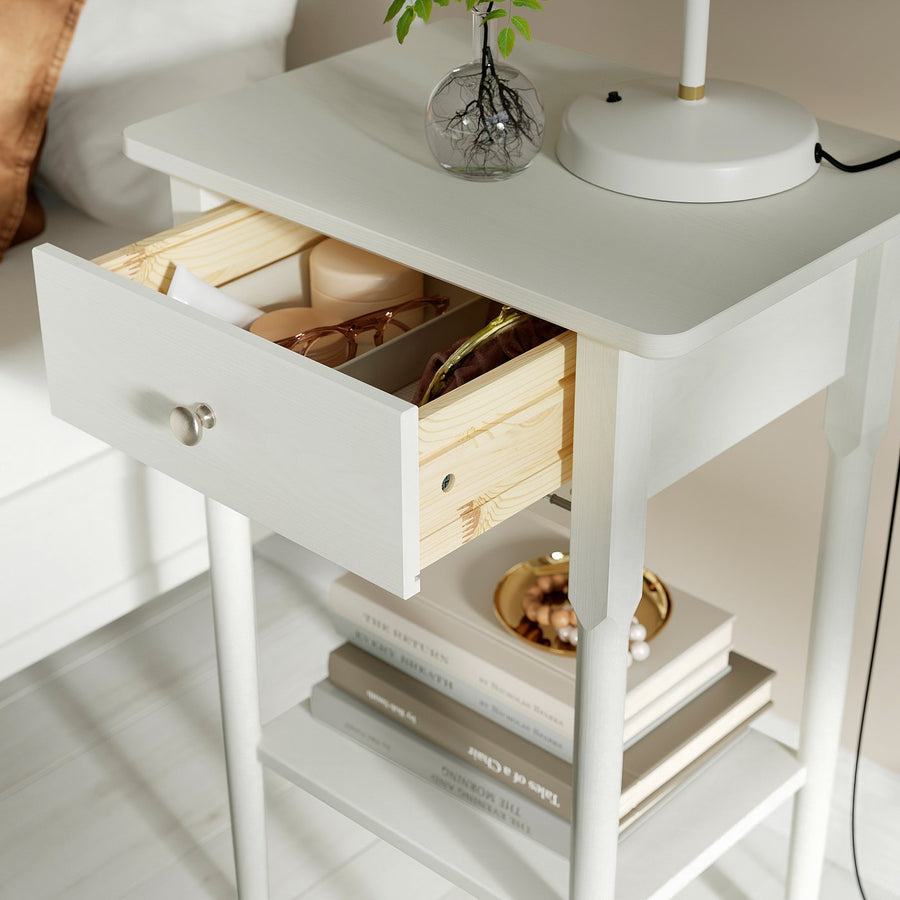 BLÄSTÅSEN bedside table, white, 29x10x27 cm