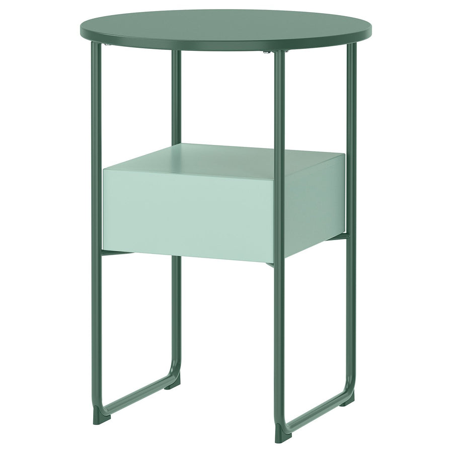 BLANKHÄLLAN bedside table, green/turquoise, 45 cm